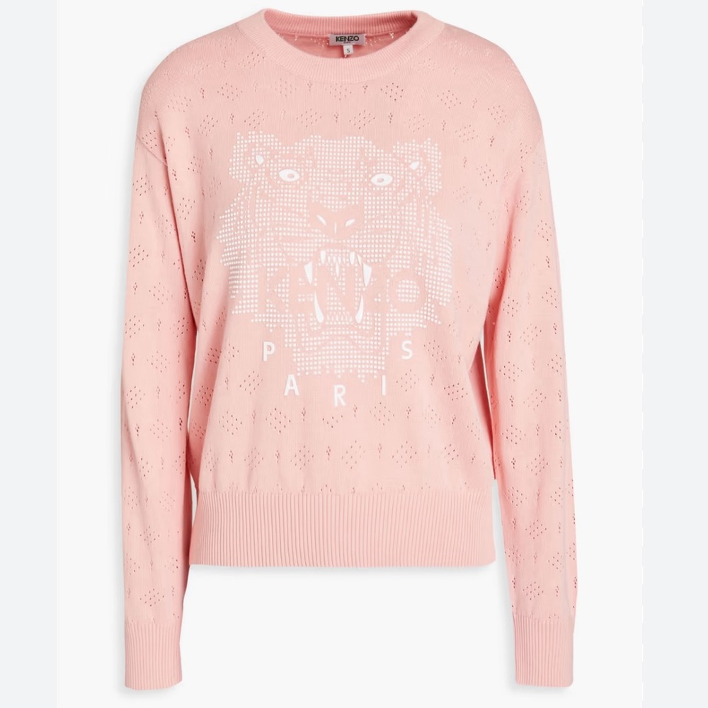 Kenzo Paris iconique soft pink Tiger 🐅 sweater EUC Small